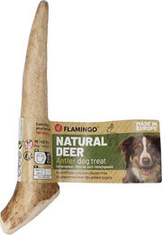 Flamingo Hund Leckerli Hirschgeweih Natur Kauartikel Größe M 75g glutenfrei und ohne Zucker - 40 g – Bild 1 von 3
