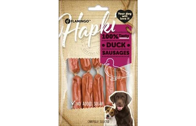 Flamingo Hund Leckerli Würstchen mit Ente ohne Zuckerzusatz 85g - 85 g – Bild 1 von 2