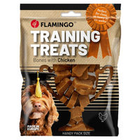 Produktbild von Flamingo Hund Trainingssnack Knochen mit Huhn ohne Zucker und Zusatzstoffe 100 g - 100 g