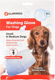 Flamingo Hunde-Waschhandschuh Weiß S/M – Bild 1 von 2