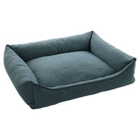 Produktbild von Flamingo Hundebett Avalon rechteckig dunkelblau mit Memory Foam 100 x 80 x 25 cm
