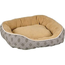 Flamingo Hundebett Corvara aus Plüsch Braun 52x46x15cm – Bild 1 von 2