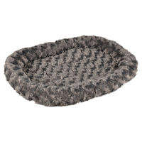 Produktbild von Flamingo Hundebett Cuddly Flach Grau aus Plüsch mit rutschfester Unterseite 48x37x7 cm