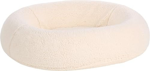 Flamingo Hundebett Felpa Oval aus Plüsch Weiß 88x75x20cm – Bild 1 von 1