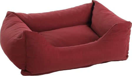 Flamingo Hundebett Genève rechteckig Bordeaux Rot 65 x 50 x 20 cm Waschbar mit Antirutschboden – Bild 1 von 3