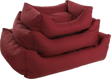 Flamingo Hundebett Genève rechteckig bordeaux rot 80 x 67 x 22 cm mit Antislip-Funktion und waschbarem Polyesterbezug – Bild 1 von 3