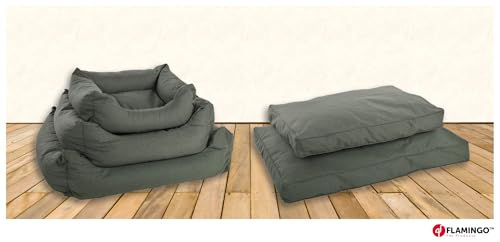 Flamingo Hundebett Genève rechteckig dunkelgrün 65 x 50 x 20 cm aus Polyester mit Antislip-Funktion und waschbarem Bezug – Bild 1 von 2