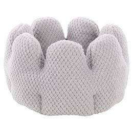 Flamingo Hundebett Jacquard Grau Plüsch für kleine Hunde und Katzen – Bild 1 von 3