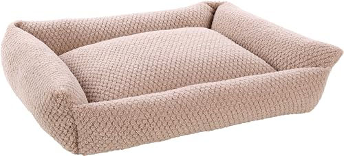 Flamingo Hundebett Jacquard rechteckig Taupe 80x67x22cm mit abnehmbarem Bezug und rutschfestem Boden – Bild 1 von 3