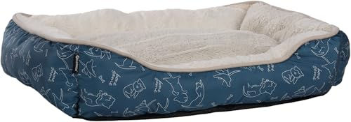 Flamingo Hundebett Lilly Blau aus Plüsch mit rutschfestem Boden 65 cm – Bild 1 von 5
