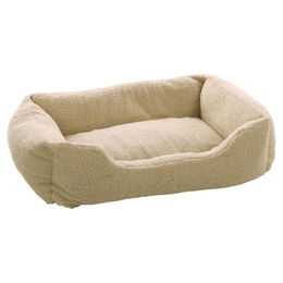 Flamingo Hundebett Mieke rechteckig aus Plüsch beige 65 x 45 x 18 cm – Bild 1 von 1