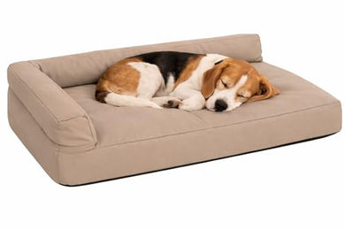 Flamingo Hundebett Odet rechteckig beige aus Kunstleder 90x60x16cm – Bild 1 von 2