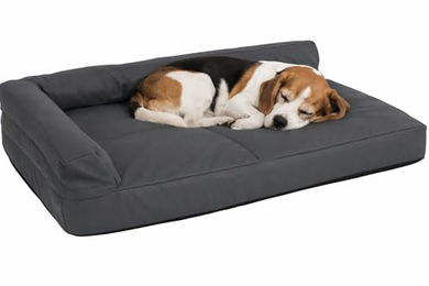 Flamingo Hundebett Odet rechteckig Grau Kunstleder 90x60x16cm – Bild 1 von 3