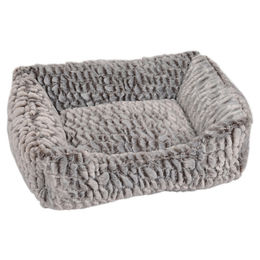 Flamingo Hundebett Snoozzy rechteckig aus Plüsch grau schwarz 50 x 40 x 15 cm – Bild 1 von 4