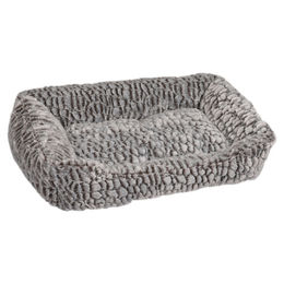 Flamingo Hundebett Snoozzy rechteckig aus Plüsch grau schwarz 65 x 45 x 15 cm – Bild 1 von 2