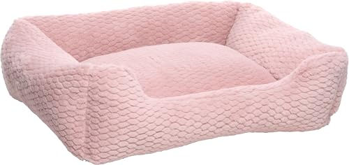 Flamingo Hundebett und Katzenbett aus Plüsch in Rosa mit abnehmbarem Bezug 80 x 67 x 22 cm – Bild 1 von 1