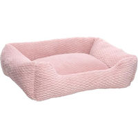 Produktbild von Flamingo Hundebett und Katzenbett aus Plüsch in Rosa mit abnehmbarem Bezug 80 x 67 x 22 cm