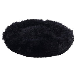 Flamingo Hundebett und Katzenbett Pacha Donut Kissen aus Plüsch Schwarz 55 cm Durchmesser - 55 cm – Bild 1 von 3