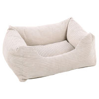 Produktbild von Flamingo Hundebett Velluto aus Velours Beige für kleine Hunde und Katzen 65 x 50 x 20 cm