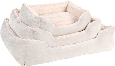Flamingo Hundebett Verona Mini aus Plüsch Beige 65 x 50 x 20 cm Waschbar und mit Antirutschfunktion – Bild 1 von 3