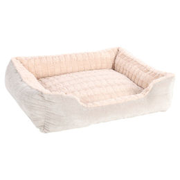 Flamingo Hundebett Verona rechteckig beige Plüsch 80 x 67 x 22 cm – Bild 1 von 3