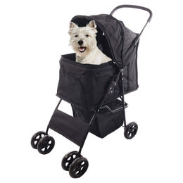 Flamingo Hundebuggy Anda Schwarz Faltbarer Buggy für Hunde aus Wasserabweisendem Polyester – Bild 1 von 12