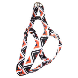 Produktbild von Flamingo Hundegeschirr Step & Go Stian aus Nylon weiß schwarz orange 45-60 cm