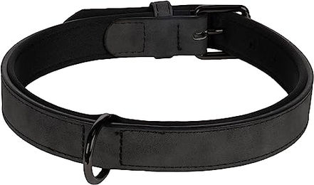 Flamingo Hundehalsband Delu aus Kunstleder Schwarz Größe L 42-52 cm – Bild 1 von 2