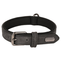Flamingo Hundehalsband Delu Schwarz aus Kunstleder XL 47-57 cm – Bild 1 von 2