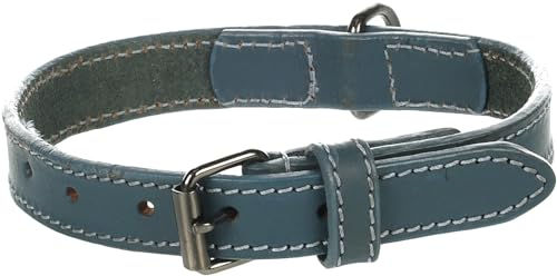 Flamingo Hundehalsband Denver Blau aus Leder Größe S-M 20mm – Bild 1 von 6