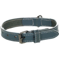 Produktbild von Flamingo Hundehalsband Denver Blau aus Leder Größe S-M 20mm