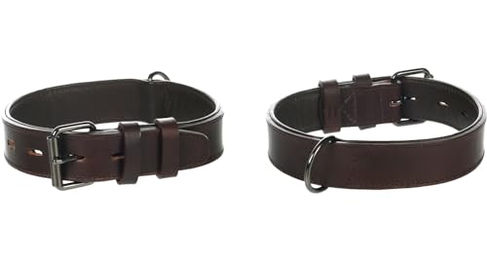 Flamingo Hundehalsband Denver Leder braun gepolstert breit XL 52-64cm – Bild 1 von 2