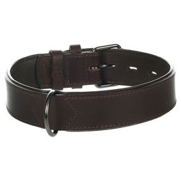 Produktbild von Flamingo Hundehalsband Denver Leder braun gepolstert und breit Größe M-L
