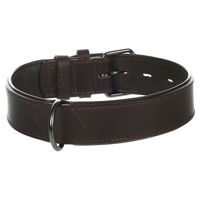 Produktbild von Flamingo Hundehalsband Denver Leder braun gepolstert und breit Größe M-L