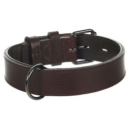 Produktbild von Flamingo Hundehalsband gepolstert und breit aus Leder Braun Größe S-M