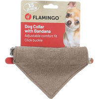 Produktbild von Flamingo Hundehalsband Herbert mit Bandana aus Nylon in Hellbraun Größe XS