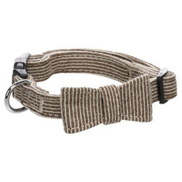 Flamingo Hundehalsband Herbert mit Schleife aus Nylon Hellbraun XS – Bild 1 von 5