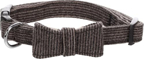 Flamingo Hundehalsband Herbert mit Schleife aus Nylon in Dunkelbraun Größe S 30-45cm – Bild 1 von 4