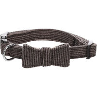 Produktbild von Flamingo Hundehalsband Herbert mit Schleife aus Nylon in Dunkelbraun Größe S 30-45cm
