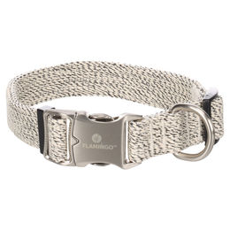 Flamingo Hundehalsband Lago weiß/schwarz Größe L 25mm stufenlos verstellbar – Bild 1 von 5