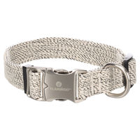 Produktbild von Flamingo Hundehalsband Lago weiß/schwarz Größe L 25mm stufenlos verstellbar