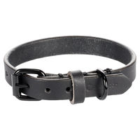Produktbild von Flamingo Hundehalsband Leano Leder Schwarz XS/S 24-30 cm 15 mm