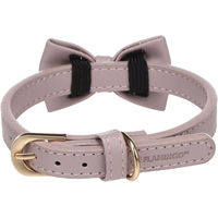 Produktbild von Flamingo Hundehalsband mit Schleife aus Qualitätsleder Violett Größe S 29-35 cm - 1 Stk.