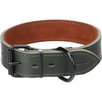 Produktbild von Flamingo Hundehalsband Montana aus Leder Grün Größe L