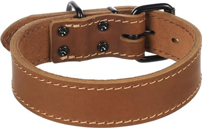 Flamingo Hundehalsband Montana aus Leder in Cognac Braun Größe M – Bild 1 von 4