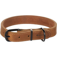 Produktbild von Flamingo Hundehalsband Montana aus Leder in Cognac Braun Größe M/L 38,5-48,5 cm