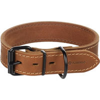 Produktbild von Flamingo Hundehalsband Montana aus Leder in Cognac Braun Größe M/L