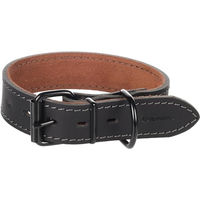 Produktbild von Flamingo Hundehalsband Montana aus Leder Schwarz Größe M
