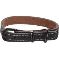 Produktbild von Flamingo Hundehalsband Montana aus Leder Schwarz XS/S 24,5-30,5cm