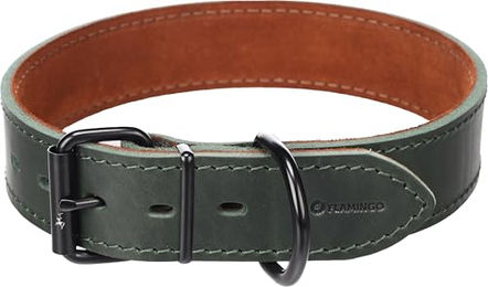 Flamingo Hundehalsband Montana Leder Grün XXL – Bild 1 von 3